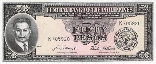 Philippinen 50 Pesos 1949 p138d